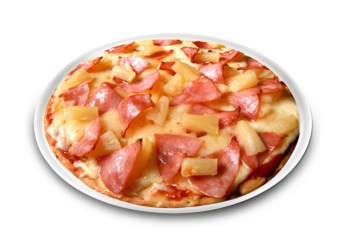 Crme frache, fromage, jambon, ananas.