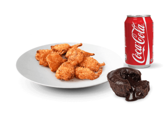 8 Wings ou 8 nuggets 
+ 1 Dessert au choix  
+ 1 Boisson 33cl au choix