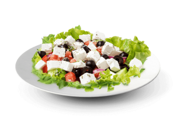 Salade, tomates, chvre, boursin, olives, huile d'olives  
+ Sauce vinaigrette  
+ Pain offert.